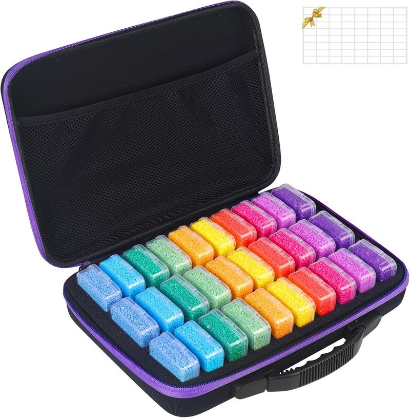 Douorgan Diamond Painting Storage Containers Portable Bead Organizer Shockproof Bead Art Storage Case Jewelry Beads Storage Box (30 Small Boxes) - Image 1